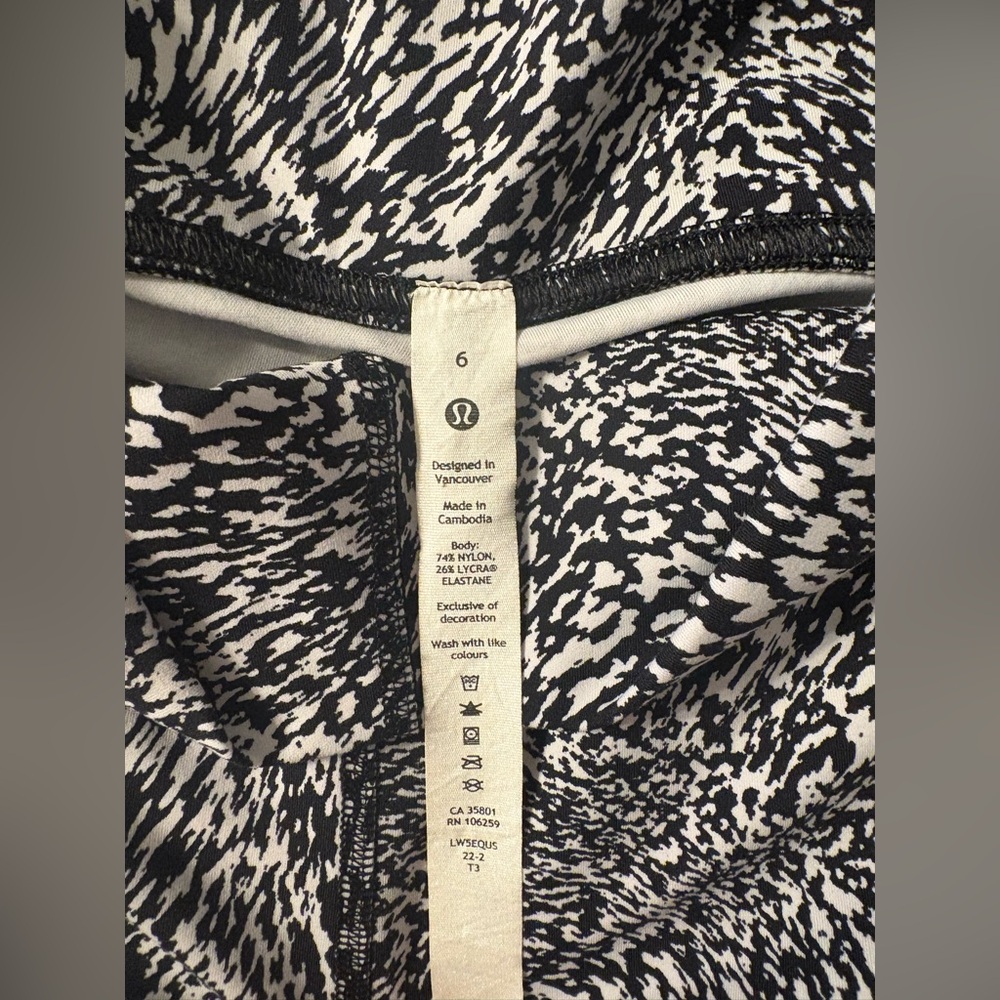 lululemon athletica Black and White Patterned Leggings